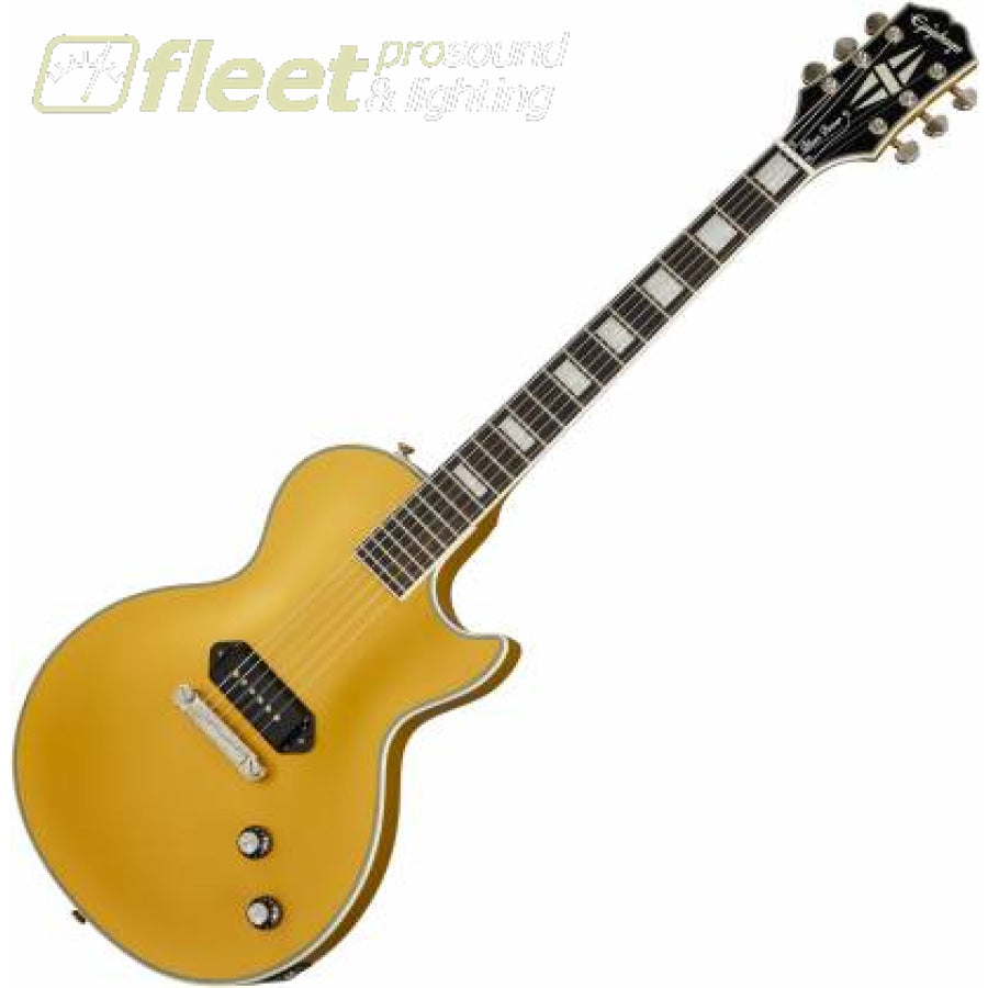 Epiphone ELJNDGNH Jared James Nichols “Gold Glory” Les Paul Custom 6-String  RH Electric Guitar with Case-Double Gold Vintage Aged