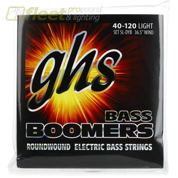 GHS 5L-DYB Bass Boomers Roundwond Electric Bass Guitar Strings -.040-.120 Light Long Scale 5-string BASS STRINGS