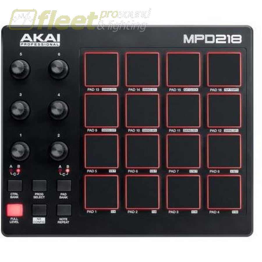 Akai MPD218 MIDI-over-USB pad controller