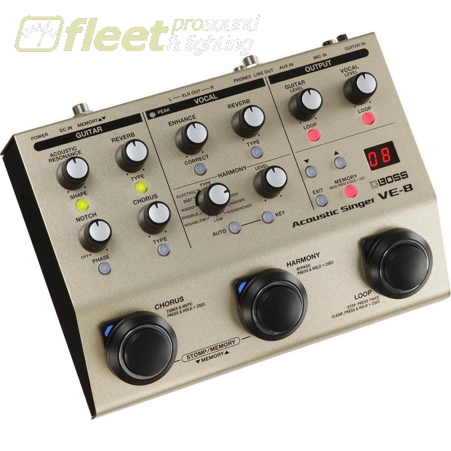vocal chorus pedal Boss VE-8 Acoustic Singer Multi-Effects Pedal 190839900708