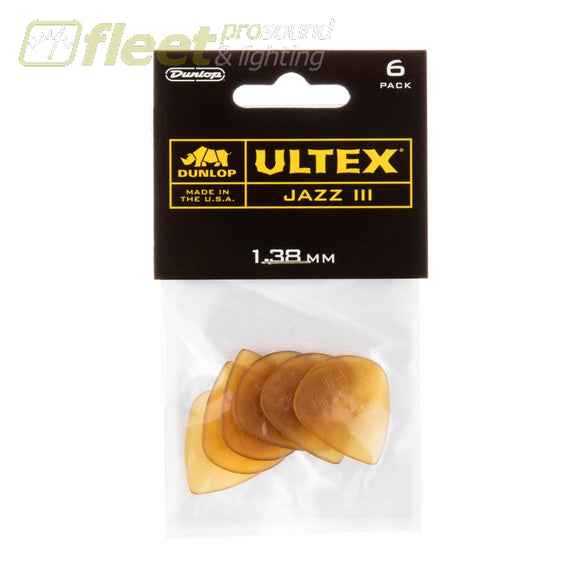 Dunlop 427P Ultex® Jazz III Guitar Pick (6/pack) PICKS