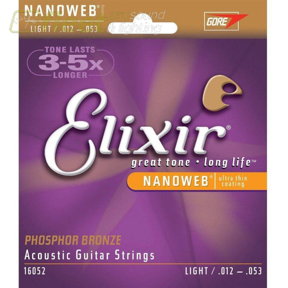 Elixir 16052 Acoustic Phosphor Bronze Light Guitar Strings