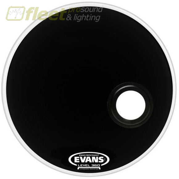 Evans Bd18Remad 18 Bass Drum Resonant Head - Black W/ Port Drum Skins