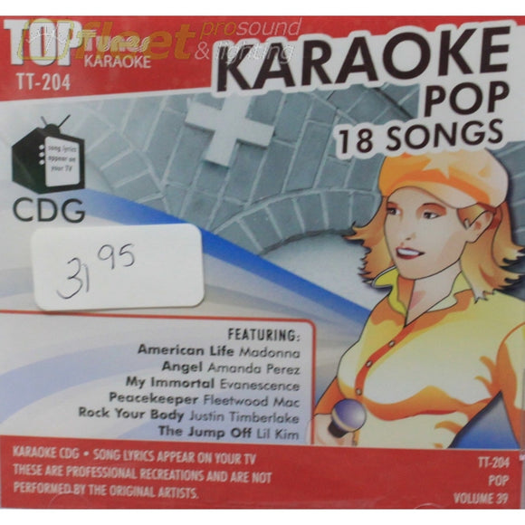 Top Tunes Tt204 Pop Volume 39 Karaoke Discs