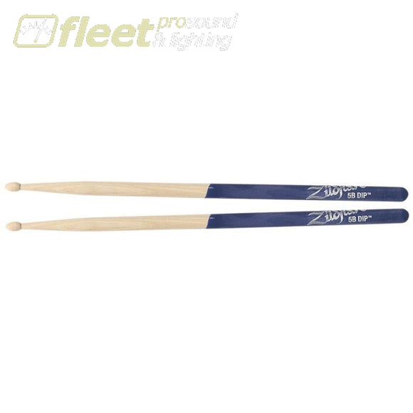 Zildjian 5Bwp 5B Wood Tip Drum Sticks W/ Dip Grip Purple Sticks
