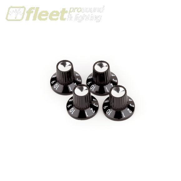 Fender Black-Silver Skirted (1-10) Push-On Amplifier Knobs - 0054419049 GUITAR PARTS