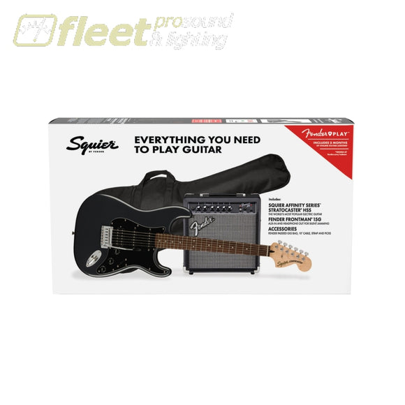 Squier – Affinity Stratocaster HSS Pack w/Gig Bag – Charcoal Frost Metallic – 0372821069 ELECTRIC GUITAR STARTER PACKS