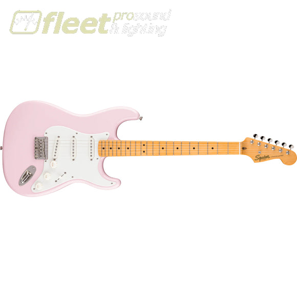 Squier Classic Vibe 50s Stratocaster Electric Guitar HT Maple Parchment Pickguard in Shell Pink 0374008556 SOLID BODY GUITARS