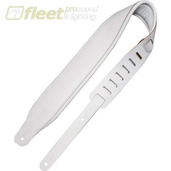 Levy’s M26PD-WHT_WHT Top Grain Leather Guitar Strap - White STRAPS
