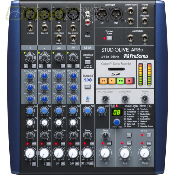 PreSonus StudioLive AR8C Analog Multitrack Recording & Live Mixer 2779200103 MIXERS UNDER 24 CHANNEL