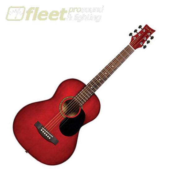 Beaver Creek BCTD601TR 3/4 Size 6-String Acoustic Guitar-Transparent Red 6 STRING ACOUSTIC WITHOUT ELECTRONICS