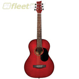 Beaver Creek BCTD601TR 3/4 Size 6-String Acoustic Guitar-Transparent Red 6 STRING ACOUSTIC WITHOUT ELECTRONICS