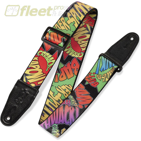 Levys MPD2-036 2’’ Polyester Sublimation-Printed Guitar Strap Adjustable To 65’’ – Comic Design STRAPS