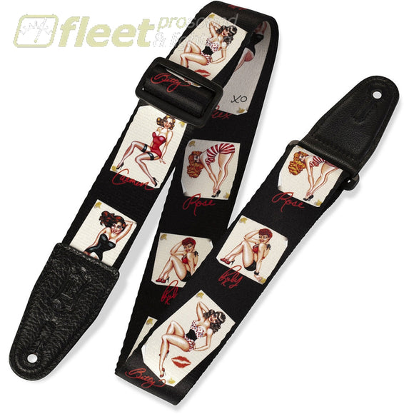 Levys MPS2-072 2’’ Sonic-Art Polyester Guitar Strap Adjustable To 65’’ – Pin-Up Art Design STRAPS
