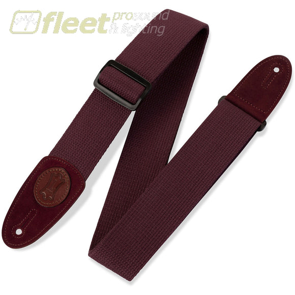 Levys MSSC8-BRG 2’’ Signature Series Cotton Guitar Strap Adjustable To 65’’ - Burgundy STRAPS