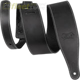 Levys M17BAS-BLK Like Butter Series Pull-Up 2.5’’ Wide Leather Guitar Strap - Distressed Black STRAPS