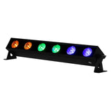 American DJ UBL6H  22-inch linear fixture powered by six 20W-Watt HEX RGBWA+UV (6-IN-1) LEDs.