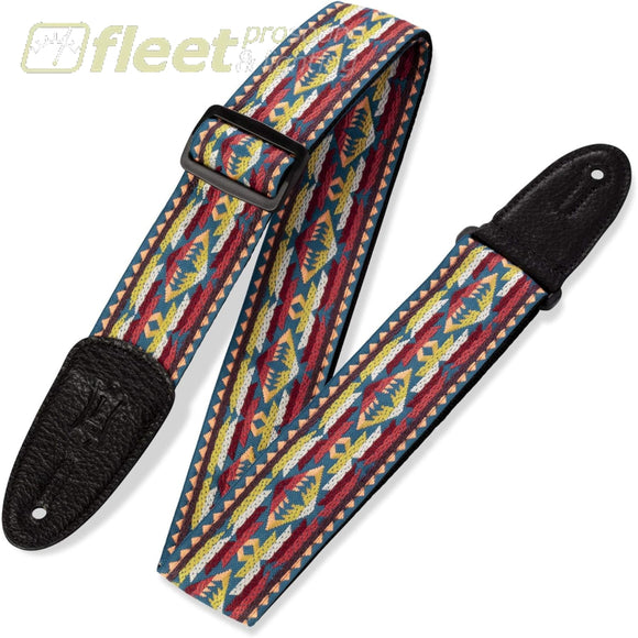 Levy’s Hootenanny Series M8HT-22 Yellow & Red Western Guitar Strap STRAPS
