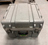 GREY MOLDED UTILITY CASE WITH LATCHES, USED FROM RENTAL DEPARTMENT - 18.5" X 18.5" X 14"