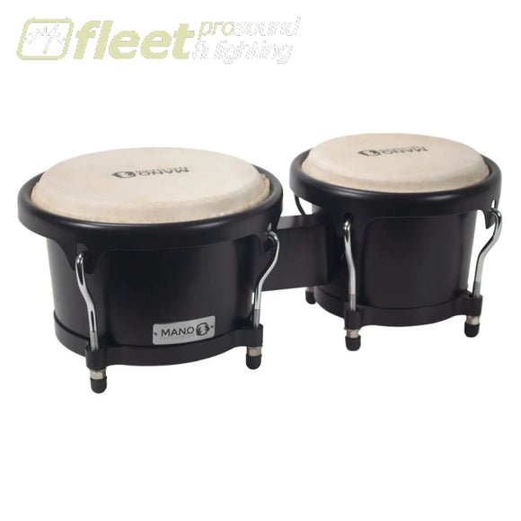 Mano Percussion – Bongo Set 8” & 9” with Comfort Rims – Midnight Black Satin BONGOS