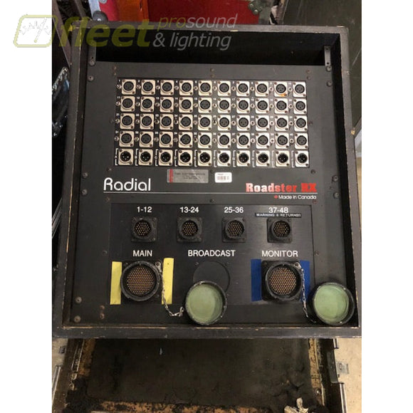 Radial Roadster RX Audio Snake - 40 x 10 w/ veem 225’ main 25’ monitor split snake used rental unit with cases AUDIO SNAKES