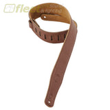 Levy’s M26GF-BRN 2 1/2″ Padded Garment Leather Guitar Strap Brown With Natural Suede Backing. STRAPS