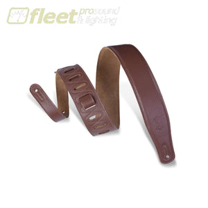 Levy’s M26GF-BRN 2 1/2″ Padded Garment Leather Guitar Strap Brown With Natural Suede Backing. STRAPS