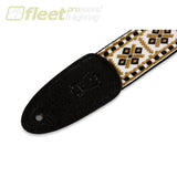 Levy’s M8HT-07 2” woven guitar strap with Diamond – Gold & White motif STRAPS