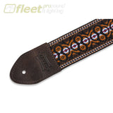 Levy’s M8HTV-20 2 Jacquard Weave Hootenanny Guitar Strap Brown Orange Black Pattern STRAPS