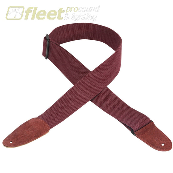 Levy’s MC8-BRG 2 Cotton Guitar Strap with Suede Ends Burgundy STRAPS