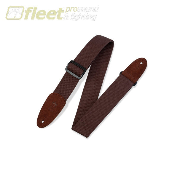 Levy’s MC8-BRN 2 Cotton Guitar Strap with Suede Ends Brown STRAPS