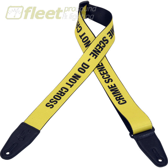Levy’s MPS2-006 2 Polyester Guitar Strap with Sonic Art Do Not Cross Crime Scene STRAPS