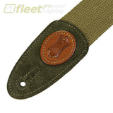 Levys 2’’ Signature Series Cotton Guitar Strap w/Suede Ends - MSSC8-GRN STRAPS