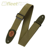 Levys 2’’ Signature Series Cotton Guitar Strap w/Suede Ends - MSSC8-GRN STRAPS