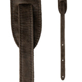 PRS 2” PRS Leather Strap, Embossed Birds, Worn Black 113010-044