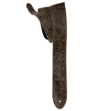 PRS 2” PRS Leather Strap, Embossed Birds, Worn Black 113010-044