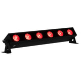 American DJ UBL6H  22-inch linear fixture powered by six 20W-Watt HEX RGBWA+UV (6-IN-1) LEDs.