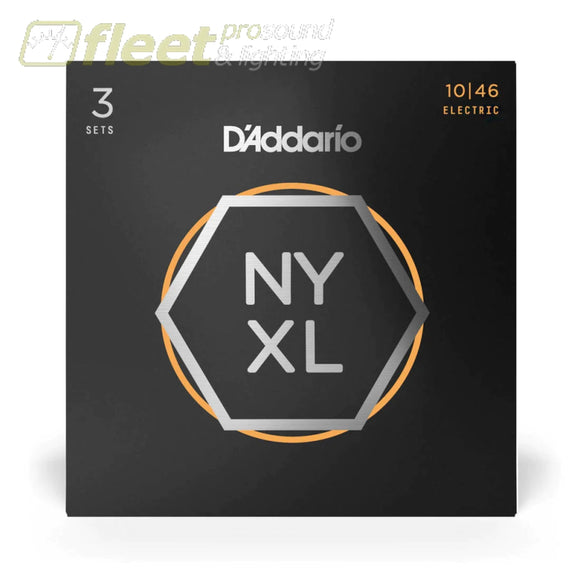 D’Addario NYXL1046 Nickel Wound Regular Light Guitar Strings 10-46 3 Pack GUITAR STRINGS