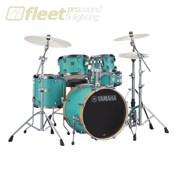Yamaha Stage Custom Birch 5-Piece Drum Kit (22,16,12,10,SD) with Hardware - Matte Surf Green ACOUSTIC DRUM KITS
