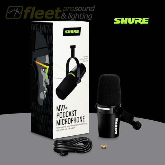 Shure MV7 + - K - Podcast Microphone Black SMALL DIAPHRAGM MICS
