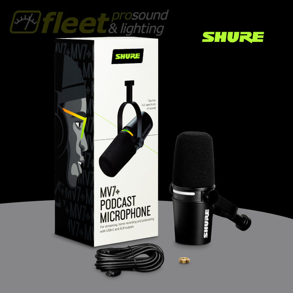 Shure MV7+-K - Podcast Microphone - Black – Fleet Pro Sound