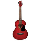 BeaverCreek BCTD401TR 1/2 Size Steel string Acoustic Guitar - Trans Red