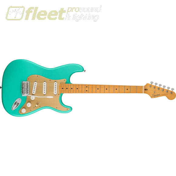 Fender Squier 40th Anniversary Stratocaster® Vintage Edition Maple Fingerboard Gold Anodized Pickguard Satin Sea Foam Green 0379510549 SOLID