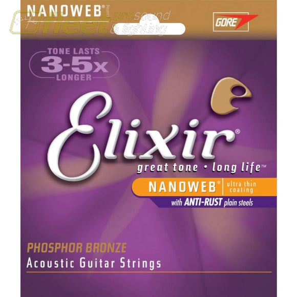 ELIXIR 12-String Light Acoustic Phosphor Bronze With Nanoweb Coating.010 -.047 &.010 -.027 Item ID: 16152 Guitar Strings