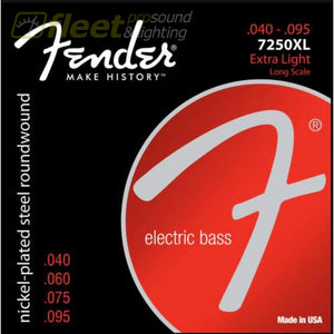 FENDER 7250XL NICKEL-PLATED STEEL ROUNDWOUND EXTRA LIGHT BASS STRINGS 40-95 BASS STRINGS