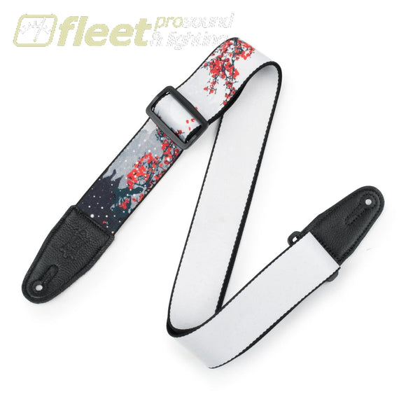 Levy’s MPD2-116 2 Polyester Guitar Strap with Cherry Blossoms & Snow Motif STRAPS