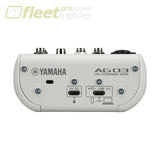 YAMAHA 3-CHANNEL LIVE STREAMING MIXER WITH USB AUDIO INTERFACE - WHITE MIXERS UNDER 24 CHANNEL