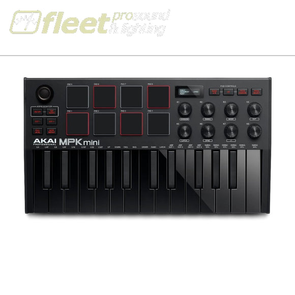 Akai MPKMINI3B MIDI Controller Keyboard- Black MIDI CONTROLLER KEYBOARD