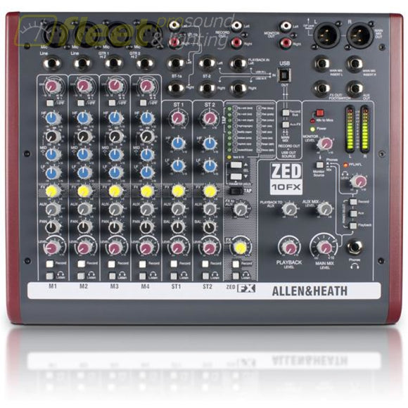 Allen & Heath ZED-10FX Multipurpose Mixer with FX for Live Sound and Recording MIXERS UNDER 24 CHANNEL