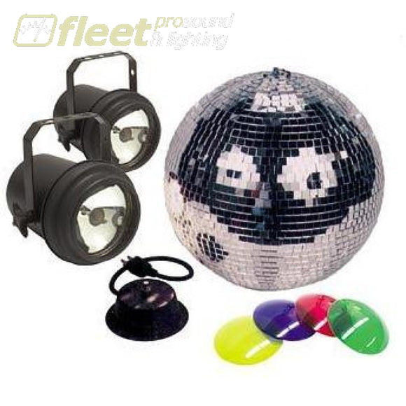 American DJ M-502L 12 Mirror Ball Combo with Pinspots 2x Lamps Mirror Ball Motor and 4x Colour Gels MIRROR BALLS